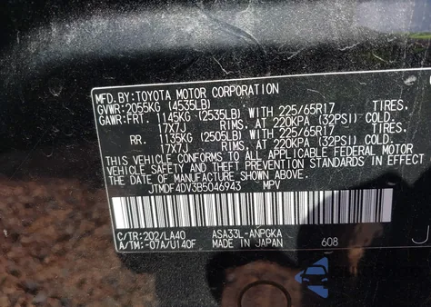 2011 Toyota Rav4 Limited from USA, damaged, VIN JTMDF4DV3B5046943